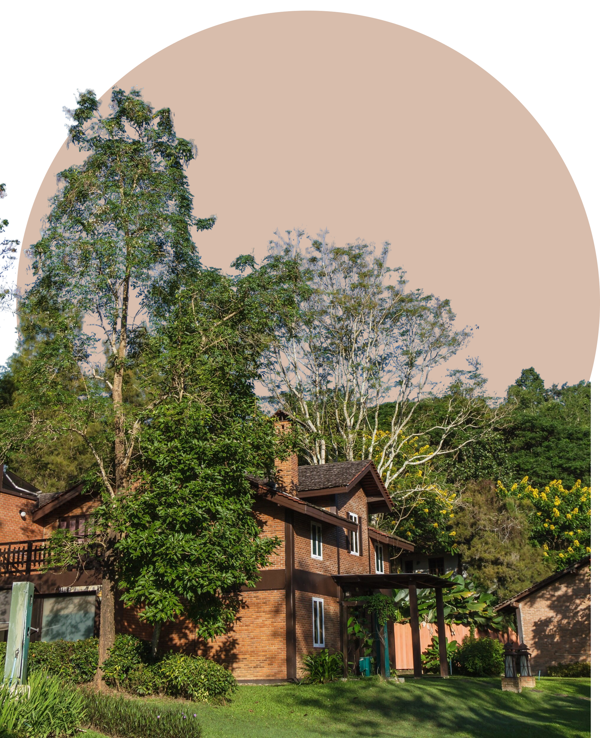 Residential brick house exterior